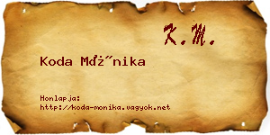 Koda Mónika névjegykártya